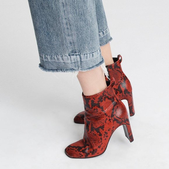 rag & bone Shoes - Rag & Bone Ellis Snake-Print Leather Booties